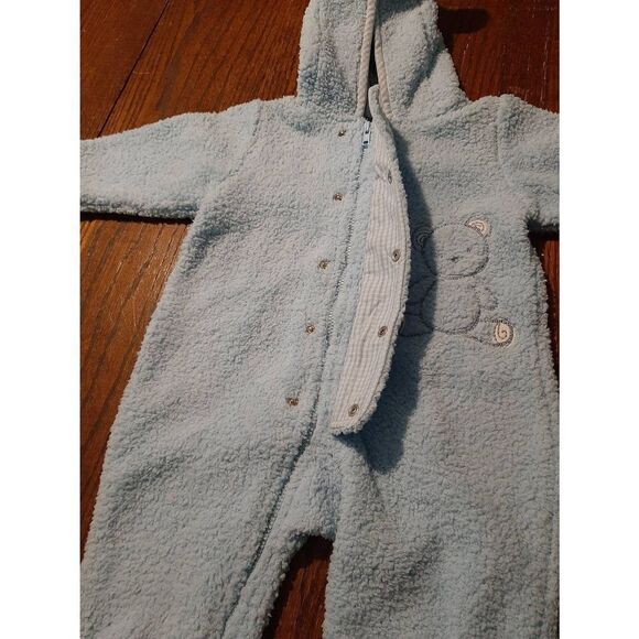 Boys Infant 9 Month Blue Carters Front Zip with Snaps  Soft Snowsuit Coat Jacket - Picture 4 of 6